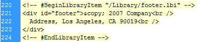 Dreamweaver Library Item